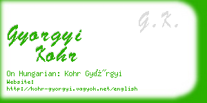 gyorgyi kohr business card